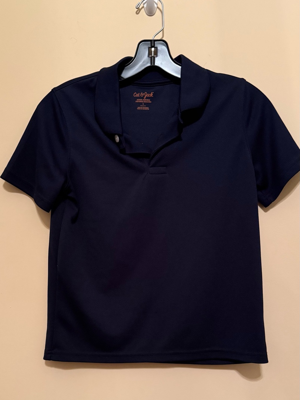 Cat & Jack Navy Short-Sleeve Polo Top for Women